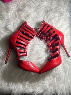Steve Madden Red Strappy Stiletto Heels